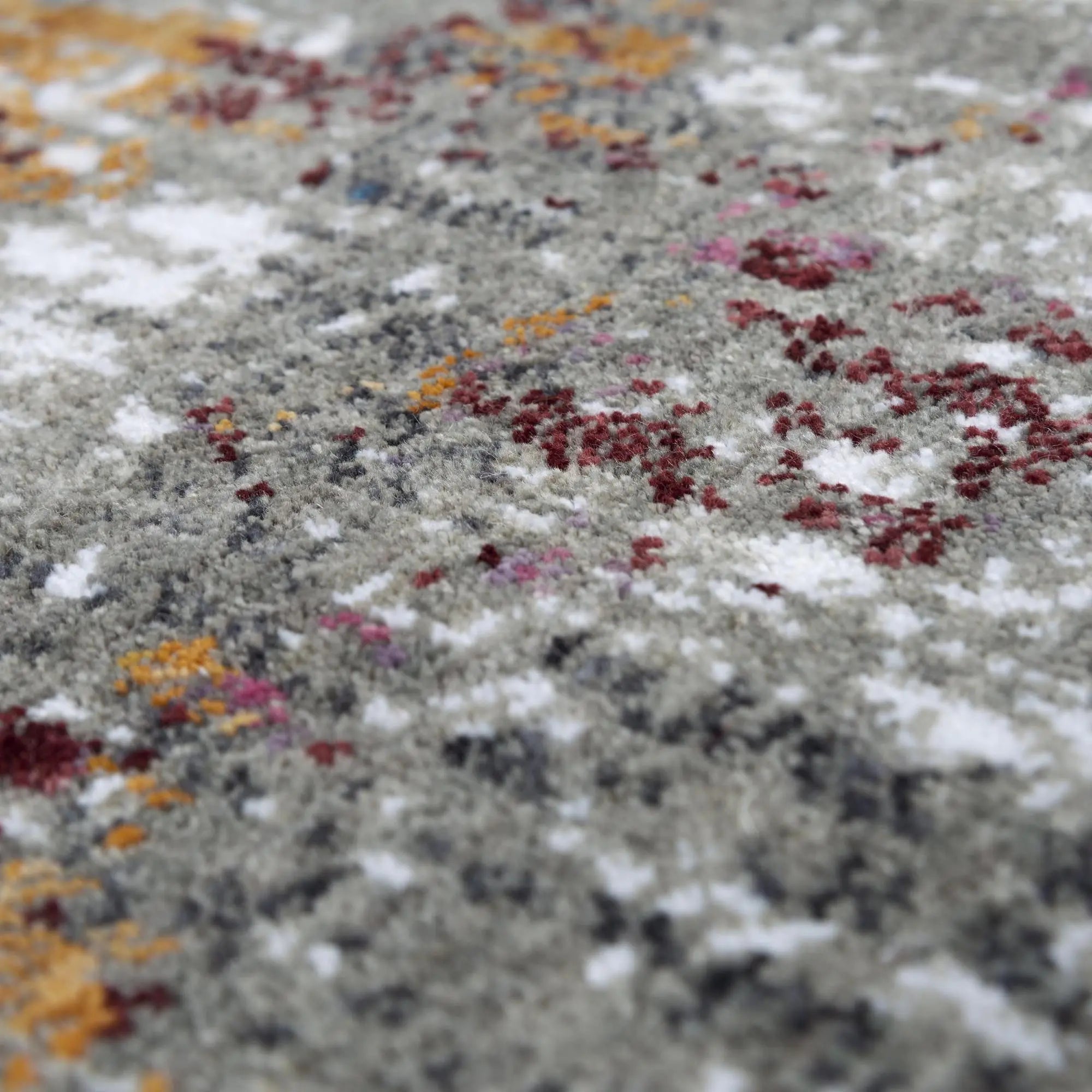 5' X 8' Gray Burgundy Orange Blue And Ivory Abstract Hand Carved Handmade Area Rug Homeroots Home Decor