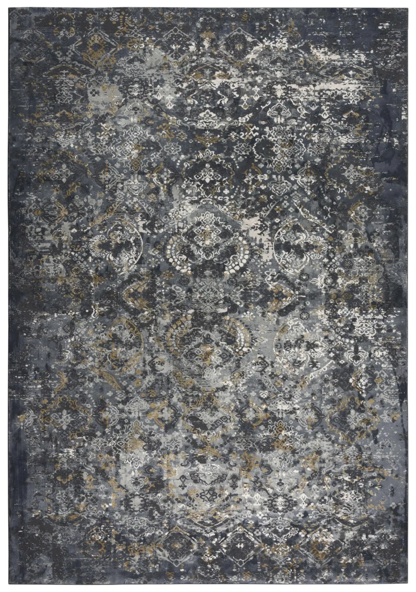 5' X 8' Gray Charcoal And Ivory Trellis Area Rug Homeroots Home Decor