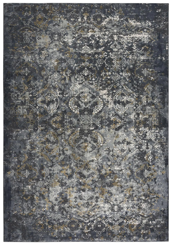5' X 8' Gray Charcoal And Ivory Trellis Area Rug Homeroots Home Decor