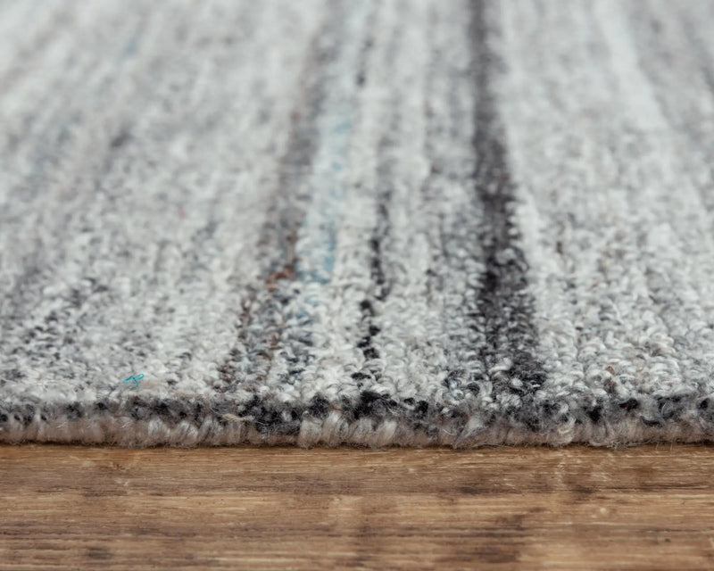5' X 8' Gray Dark Gray And Ivory Striped Hand Tufted Area Rug Homeroots Home Decor
