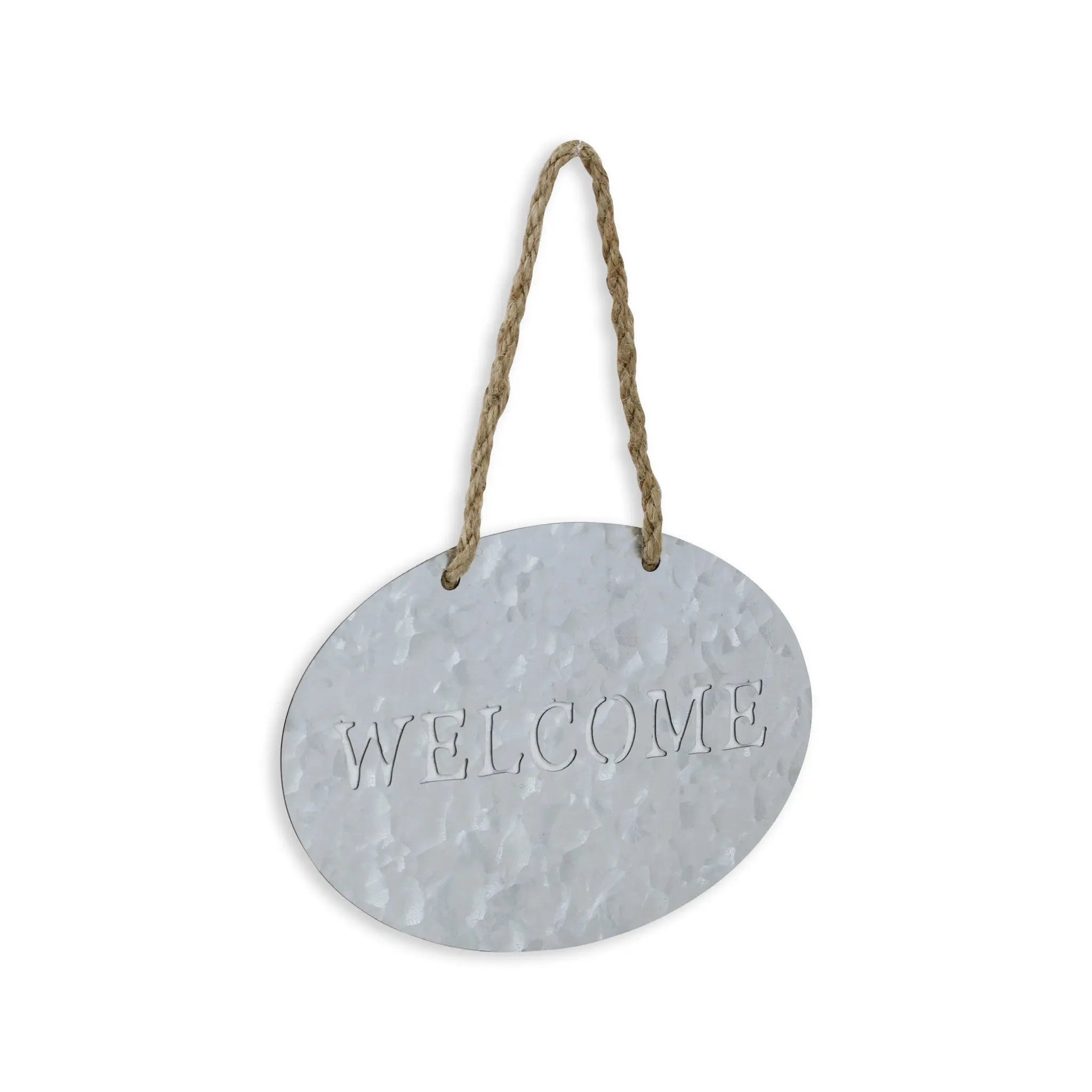 5" X 8" Gray Handcrafted Welcome Galvanized Metal Wall Decor Homeroots Home Decor