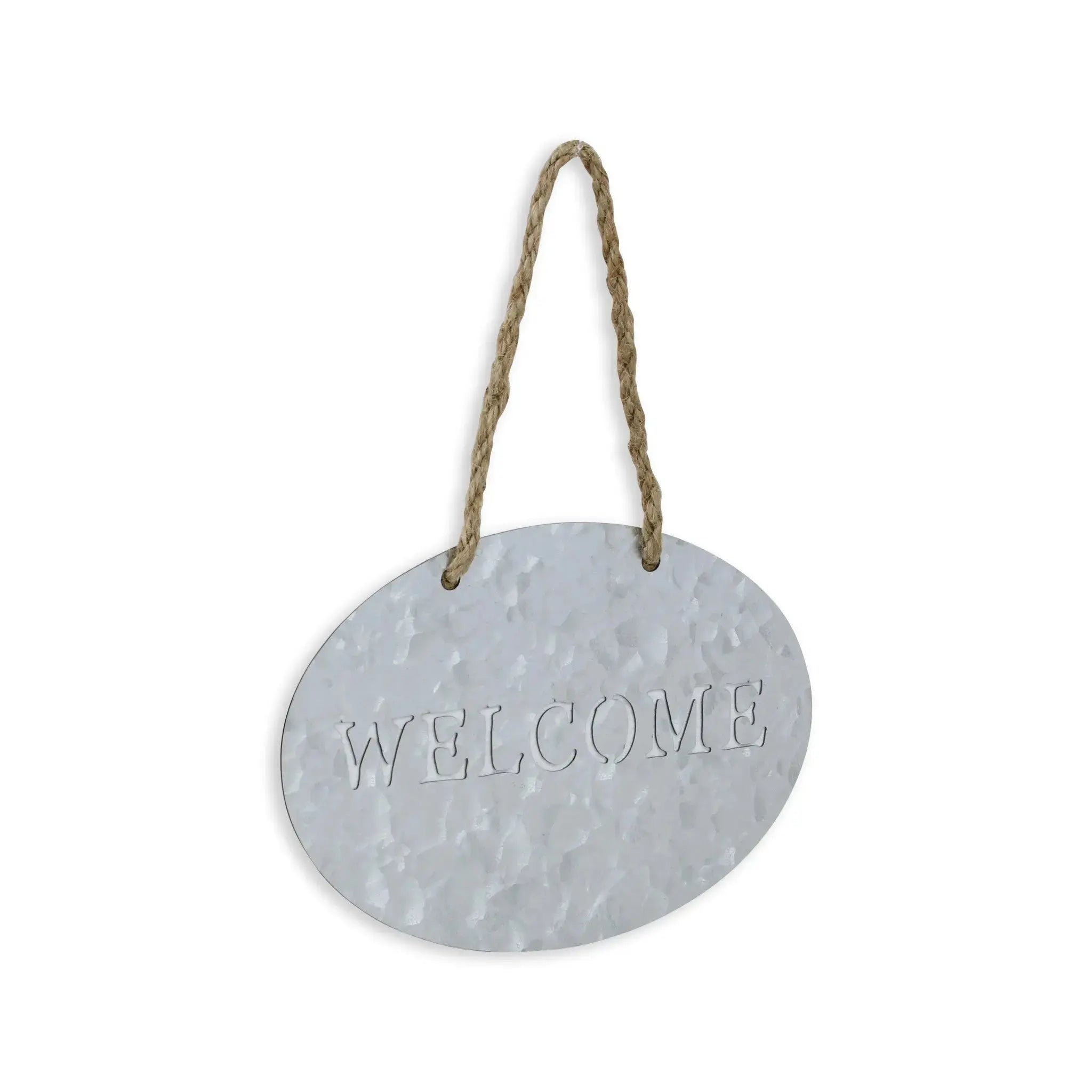 5" X 8" Gray Handcrafted Welcome Galvanized Metal Wall Decor Homeroots Home Decor