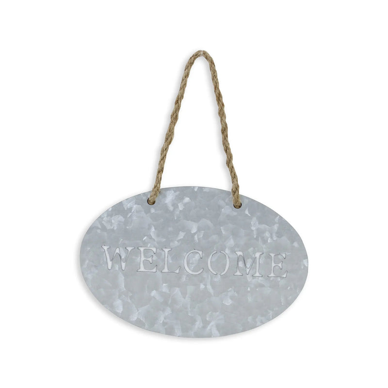 5" X 8" Gray Handcrafted Welcome Galvanized Metal Wall Decor Homeroots Home Decor