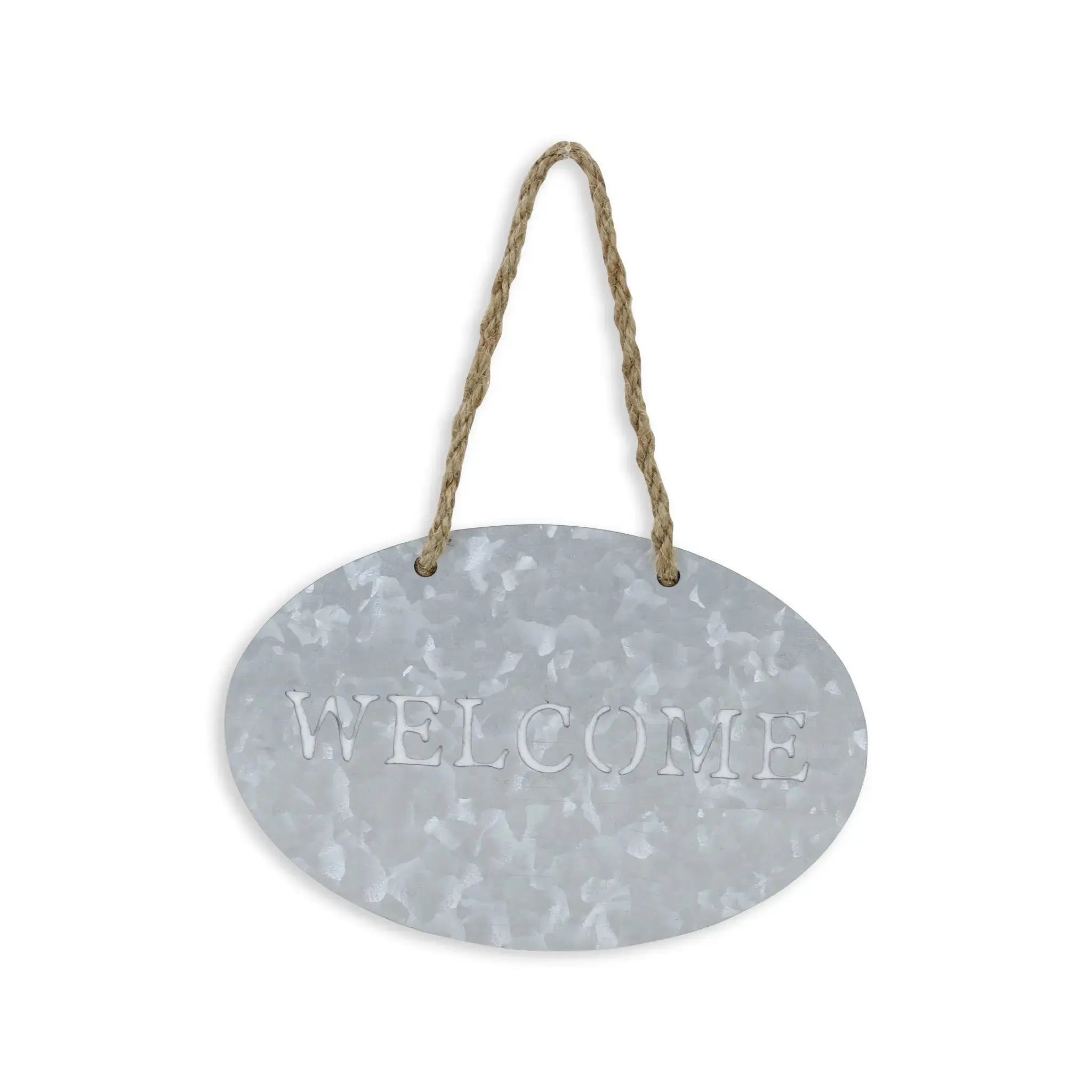 5" X 8" Gray Handcrafted Welcome Galvanized Metal Wall Decor Homeroots Home Decor