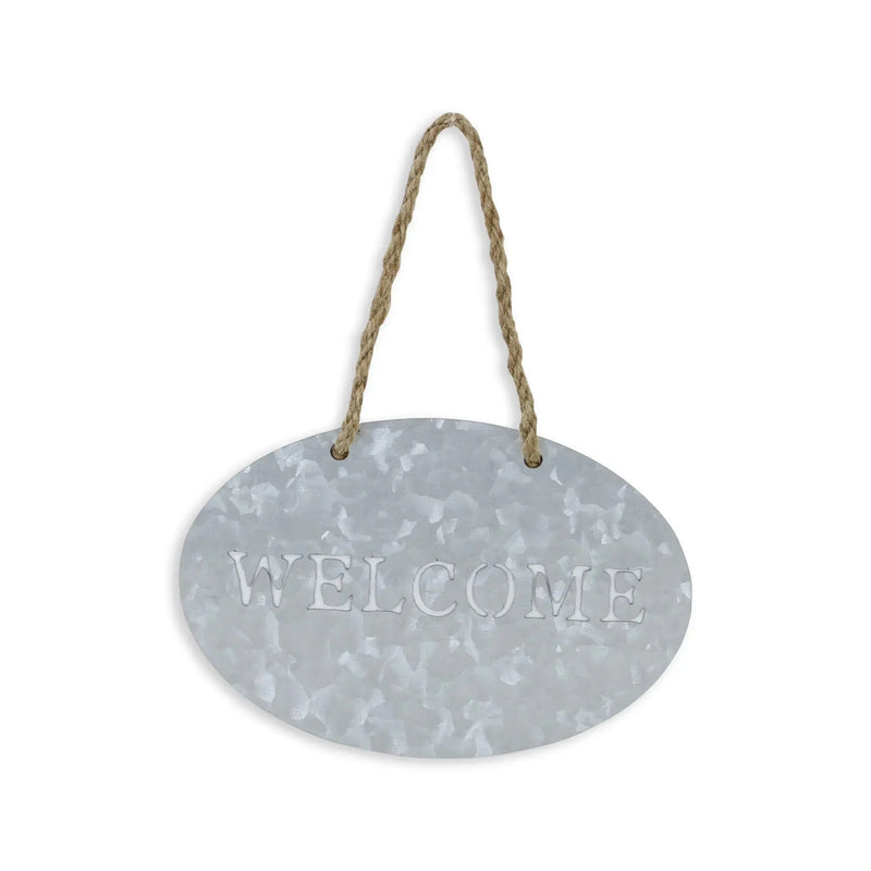 5" X 8" Gray Handcrafted Welcome Galvanized Metal Wall Decor Homeroots Home Decor