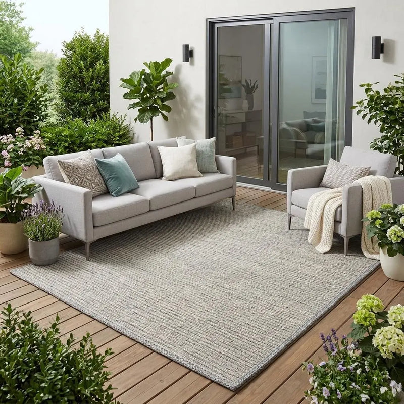 5' X 8' Gray Indoor Outdoor Area Rug Homeroots Outdoor