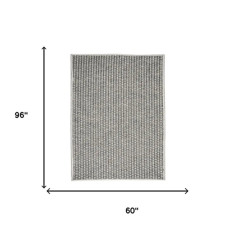5' X 8' Gray Indoor Outdoor Area Rug Homeroots Outdoor
