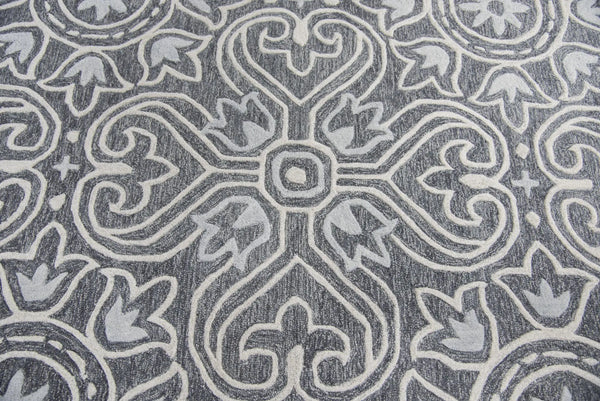 5' X 8' Gray Light Gray And Natural Wool Moroccan Hand Tufted Area Rug Homeroots Home Decor