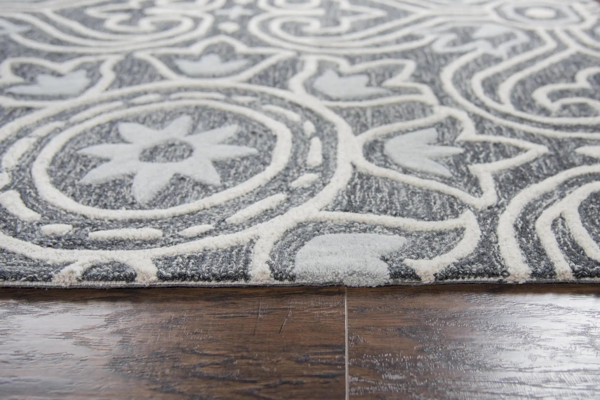 5' X 8' Gray Light Gray And Natural Wool Moroccan Hand Tufted Area Rug Homeroots Home Decor
