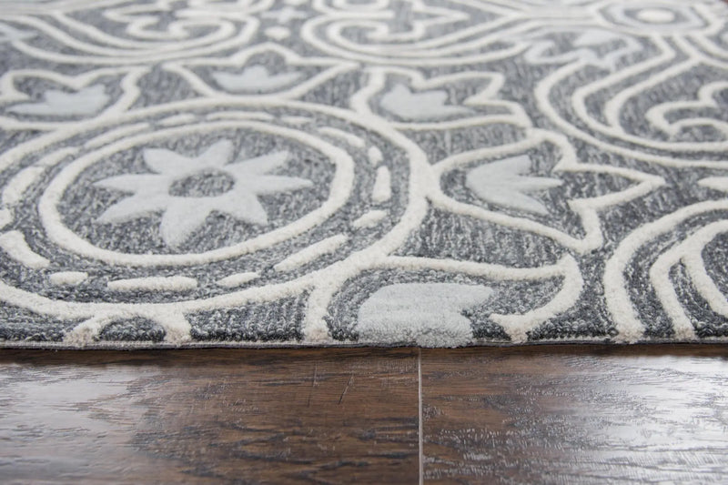 5' X 8' Gray Light Gray And Natural Wool Moroccan Hand Tufted Area Rug Homeroots Home Decor