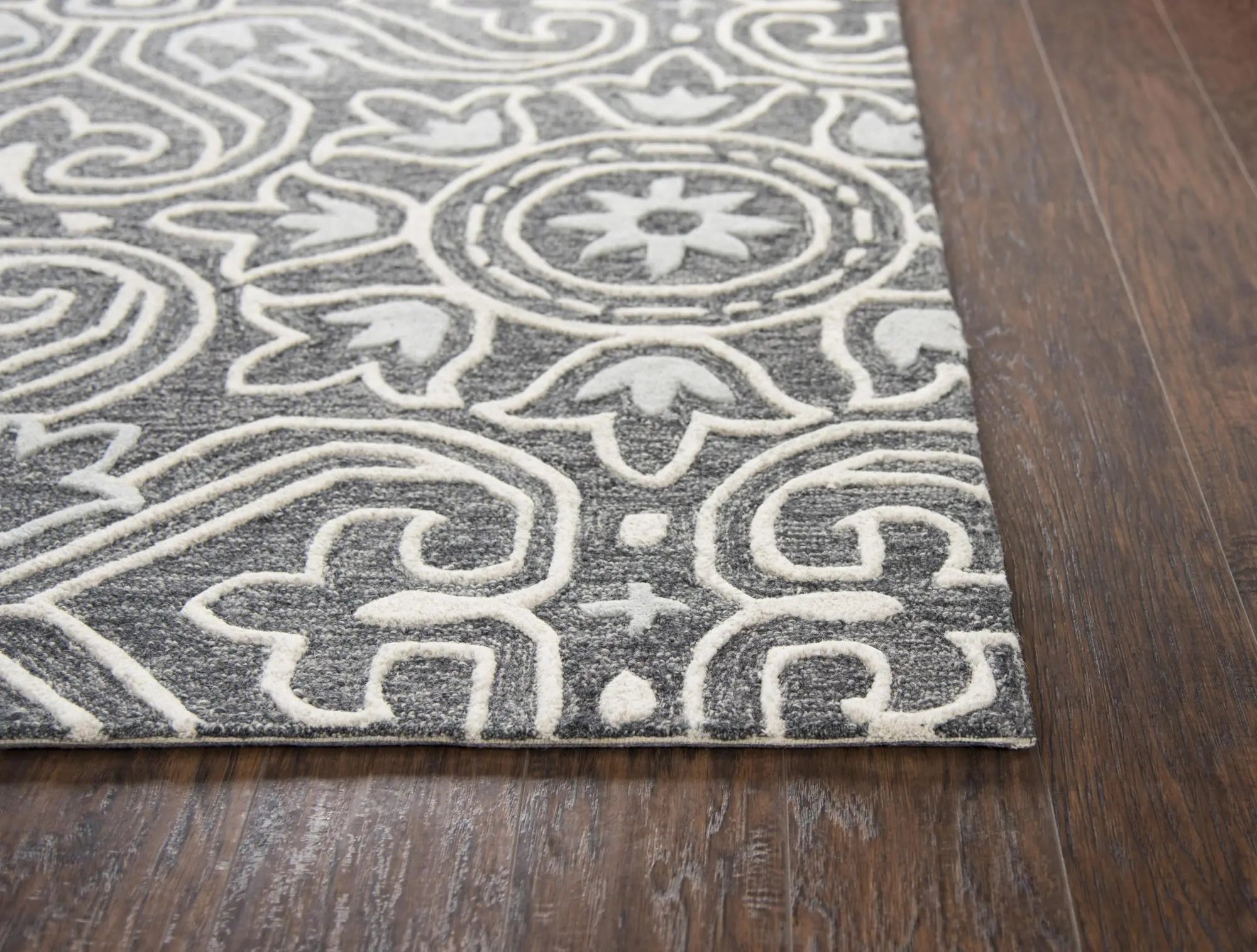 5' X 8' Gray Light Gray And Natural Wool Moroccan Hand Tufted Area Rug Homeroots Home Decor