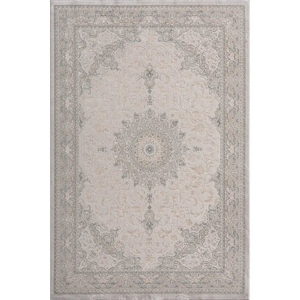 5' X 8' Gray Medallion Area Rug Homeroots Home Decor