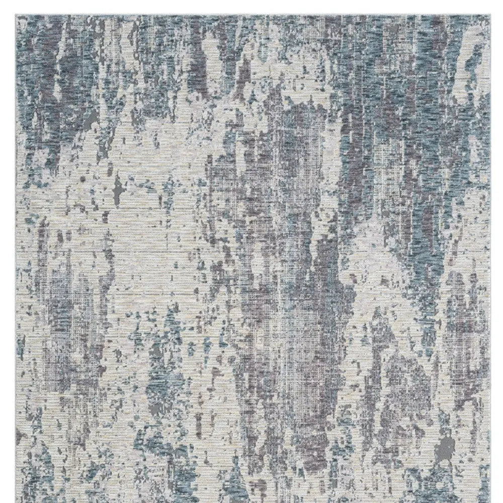 5' X 8' Gray and Ivory Abstract Area Rug Homeroots Home Decor