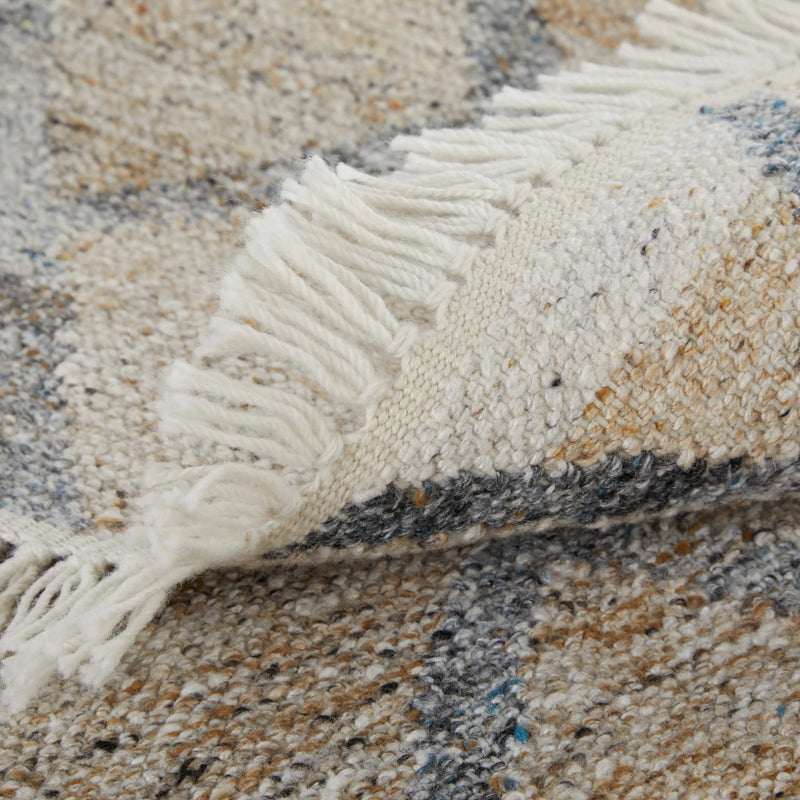 5' X 8' Gray and Ivory Geometric Hand Woven Area Rug With Fringe Homeroots Outdoor