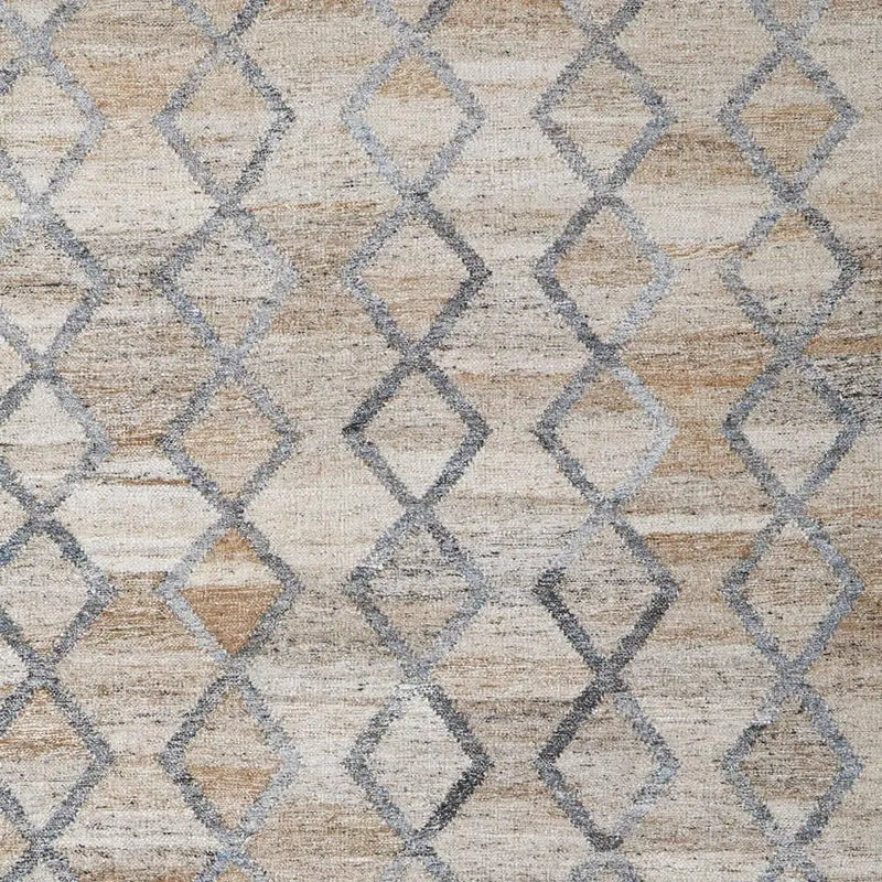 5' X 8' Gray and Ivory Geometric Hand Woven Area Rug With Fringe Homeroots Outdoor