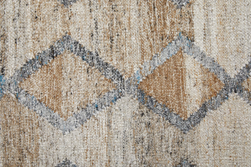 5' X 8' Gray and Ivory Geometric Hand Woven Area Rug With Fringe Homeroots Outdoor