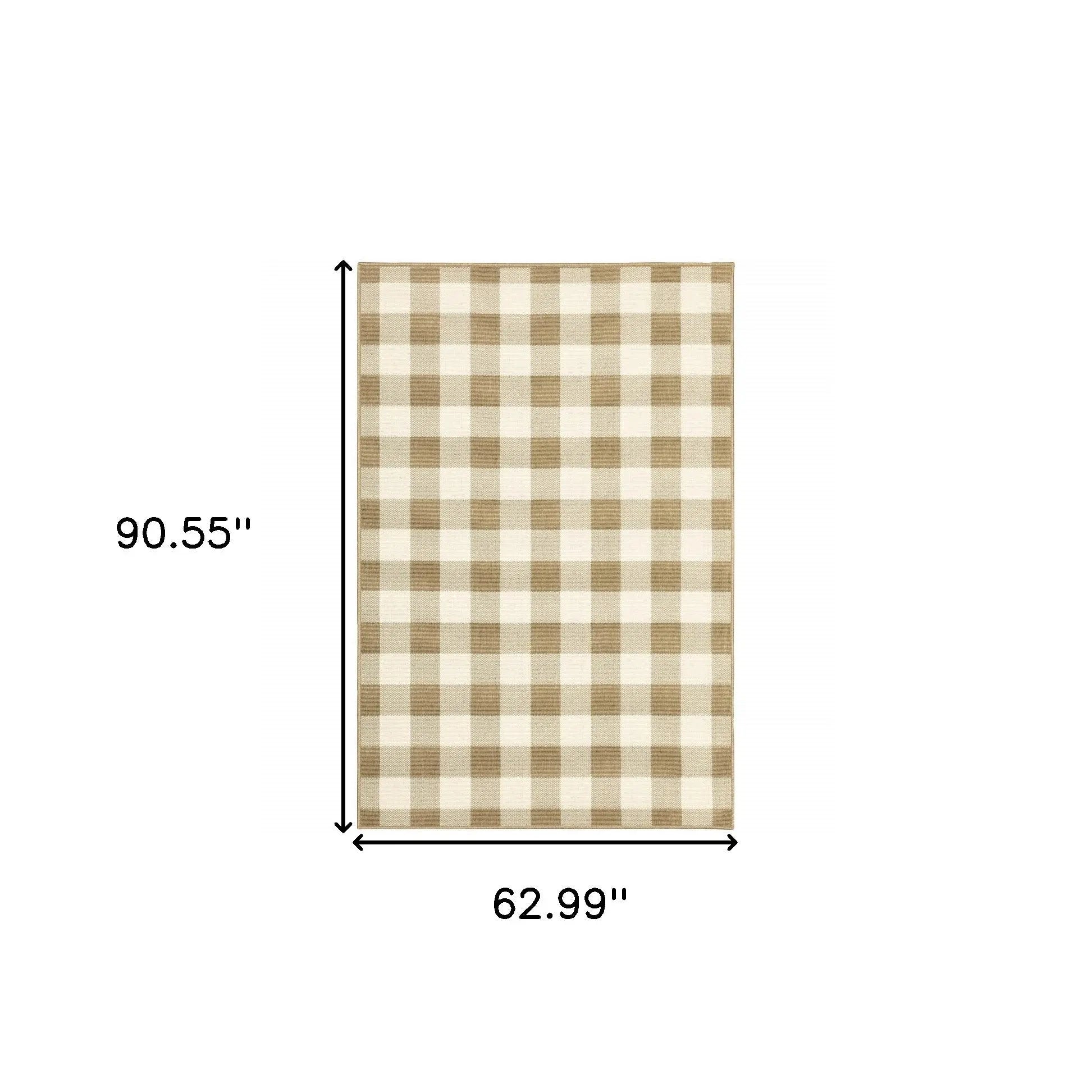 5' X 8' Gray and Ivory Geometric Stain Resistant Indoor Outdoor Area Rug Homeroots Outdoor