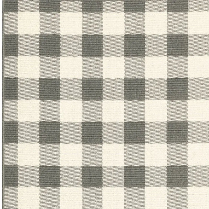 5' X 8' Gray and Ivory Indoor Outdoor Area Rug Homeroots Outdoor