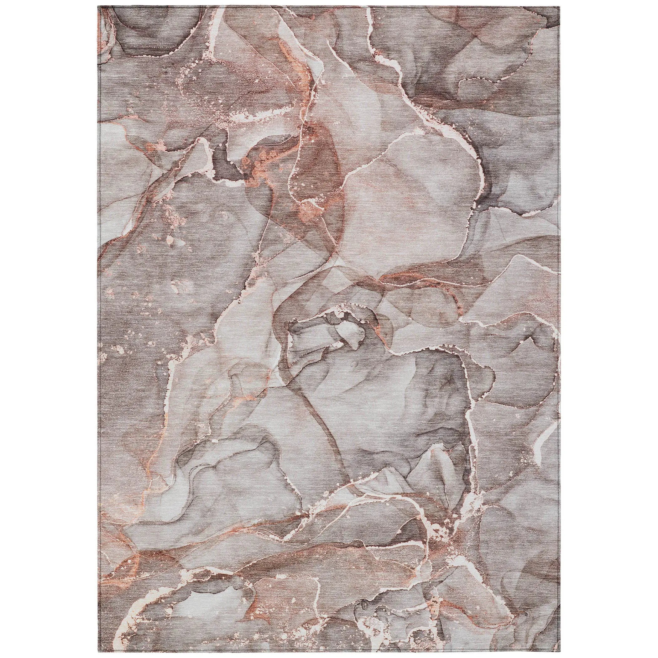 5' X 8' Gray and Red Abstract Washable Non Skid Indoor Outdoor Area Rug Homeroots Outdoor