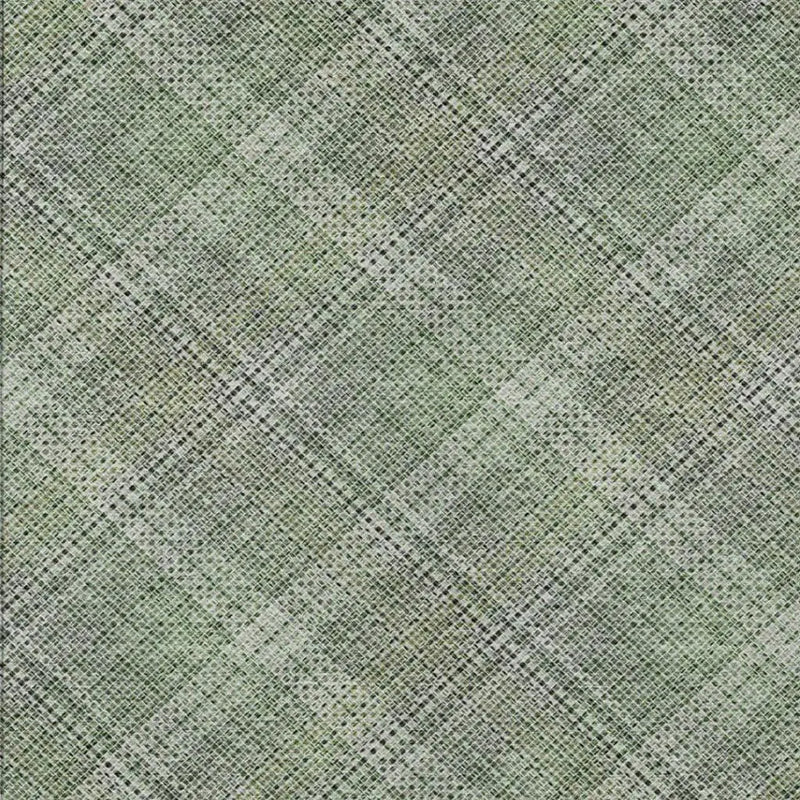 5' X 8' Green And Beige Plaid Washable Indoor Outdoor Area Rug Homeroots Outdoor