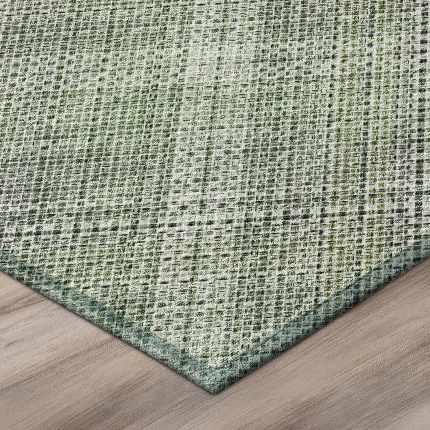 5' X 8' Green And Beige Plaid Washable Indoor Outdoor Area Rug Homeroots Outdoor