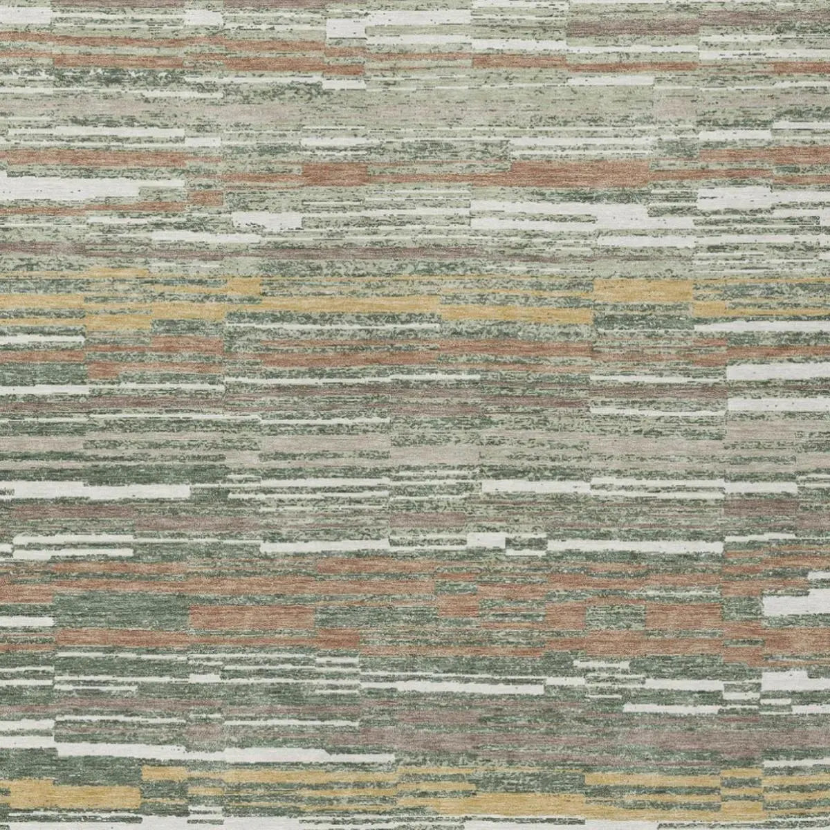 5' X 8' Green And Beige Striped Washable Indoor Outdoor Area Rug Homeroots Outdoor