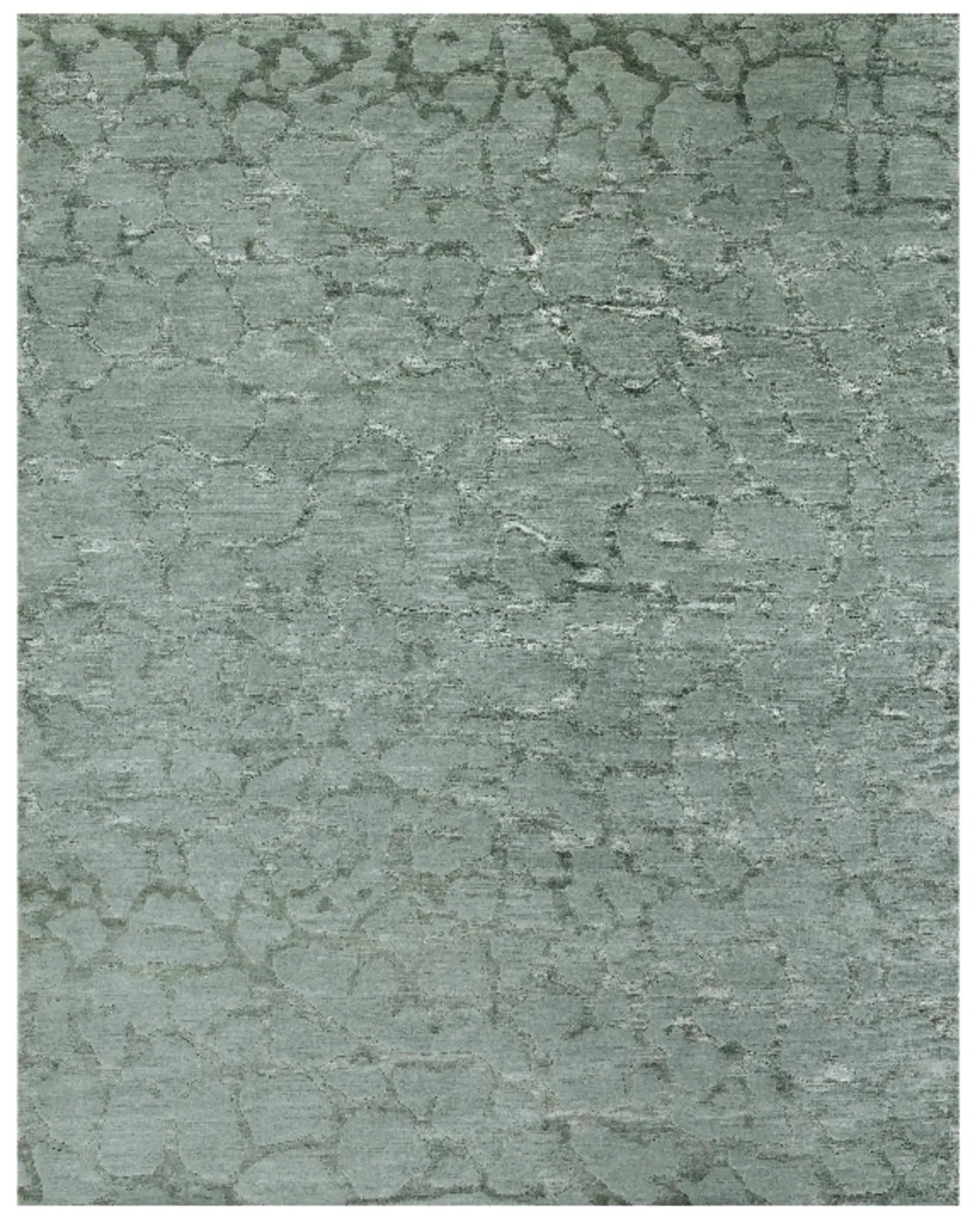 5' X 8' Green And Blue Abstract Hand Knotted Area Rug Homeroots Home Decor