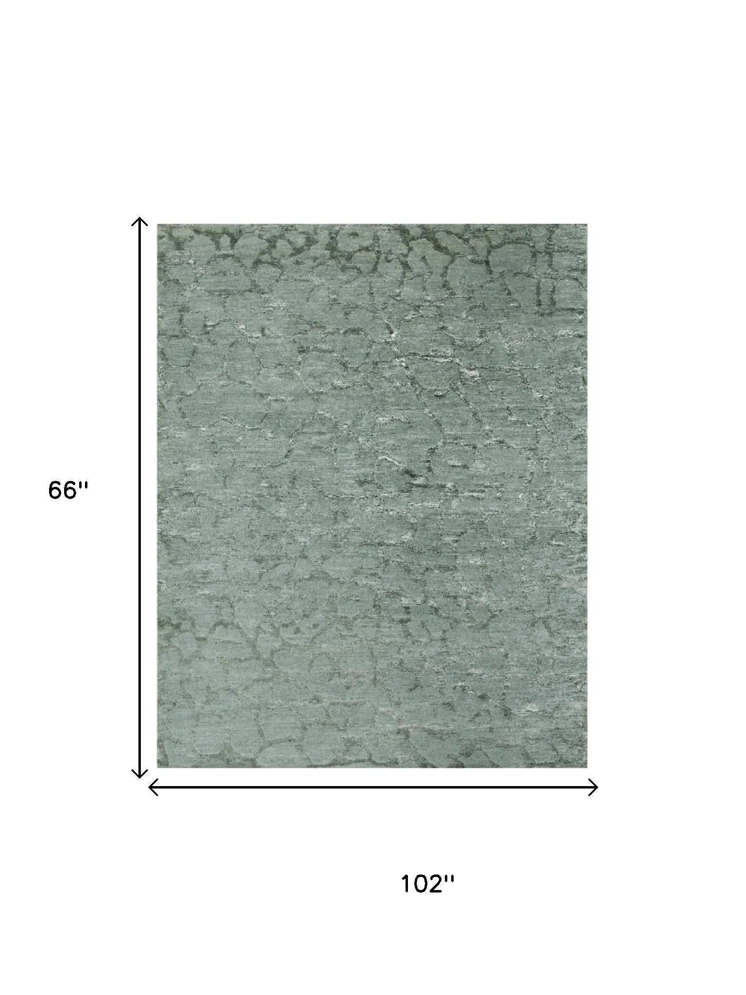 5' X 8' Green And Blue Abstract Hand Knotted Area Rug Homeroots Home Decor