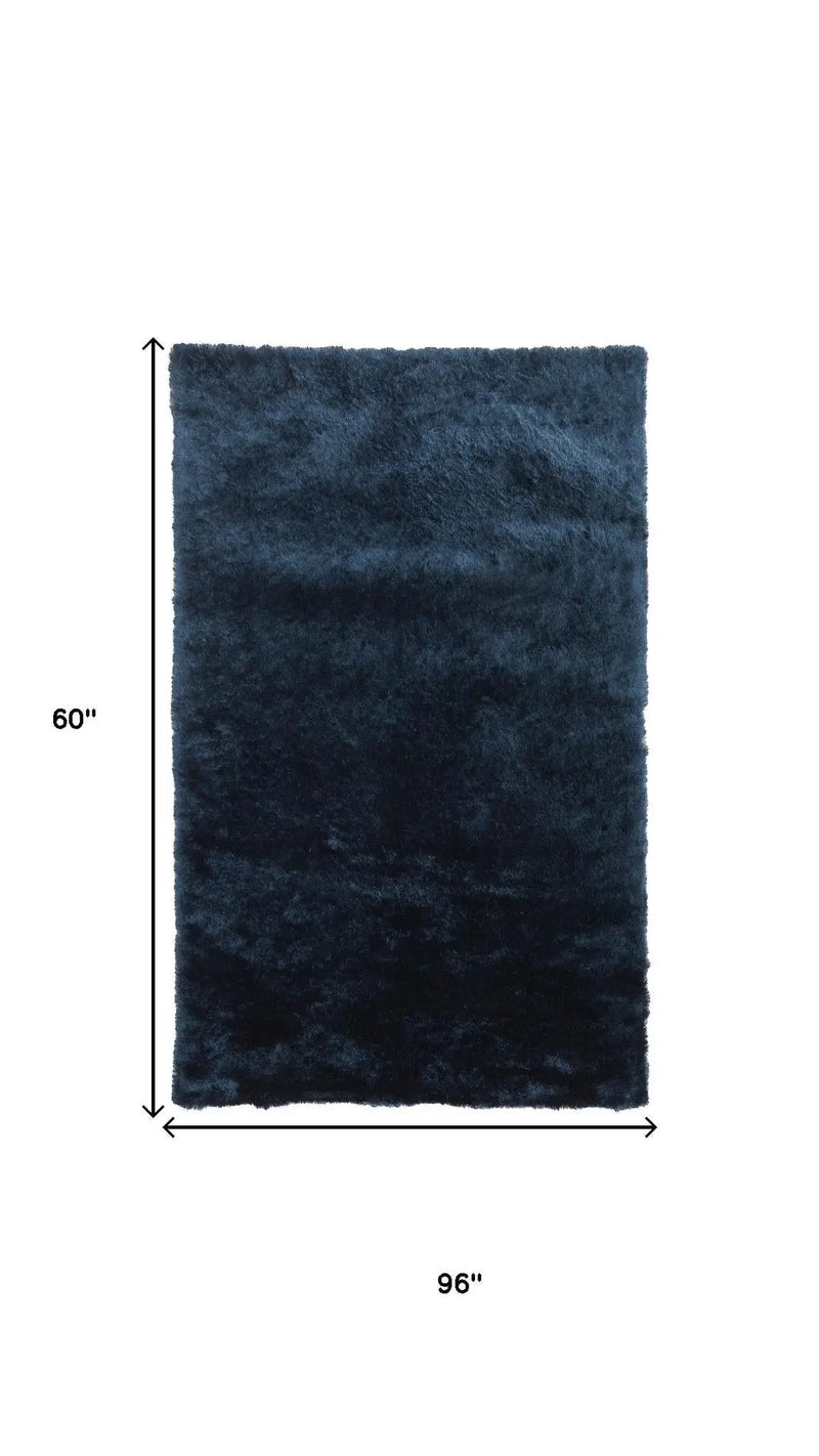 5' X 8' Green And Blue Shag Hand Tufted Area Rug Homeroots Home Decor