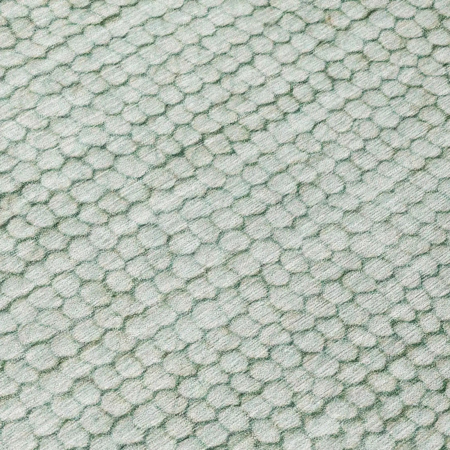 5' X 8' Green And Blue Striped Washable Indoor Outdoor Area Rug Homeroots Outdoor
