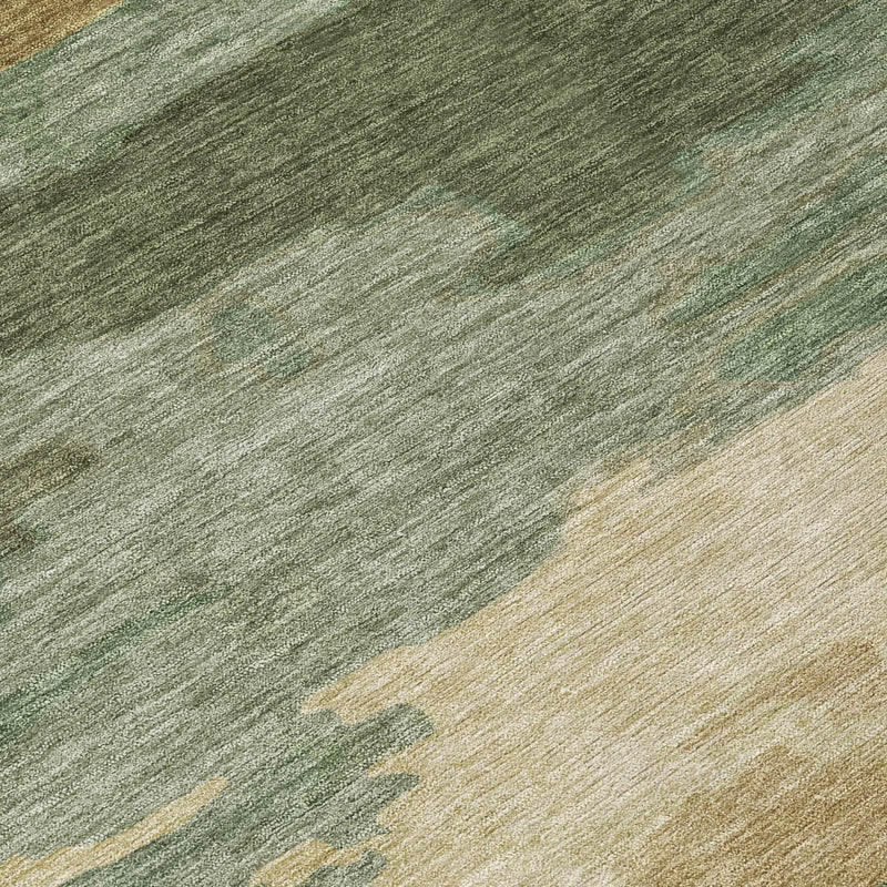 5' X 8' Green And Brown Abstract Washable Indoor Outdoor Area Rug Homeroots Outdoor