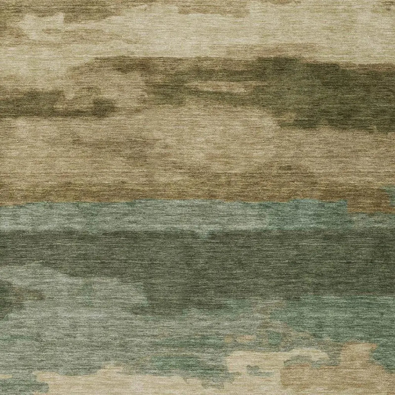 5' X 8' Green And Brown Abstract Washable Indoor Outdoor Area Rug Homeroots Outdoor