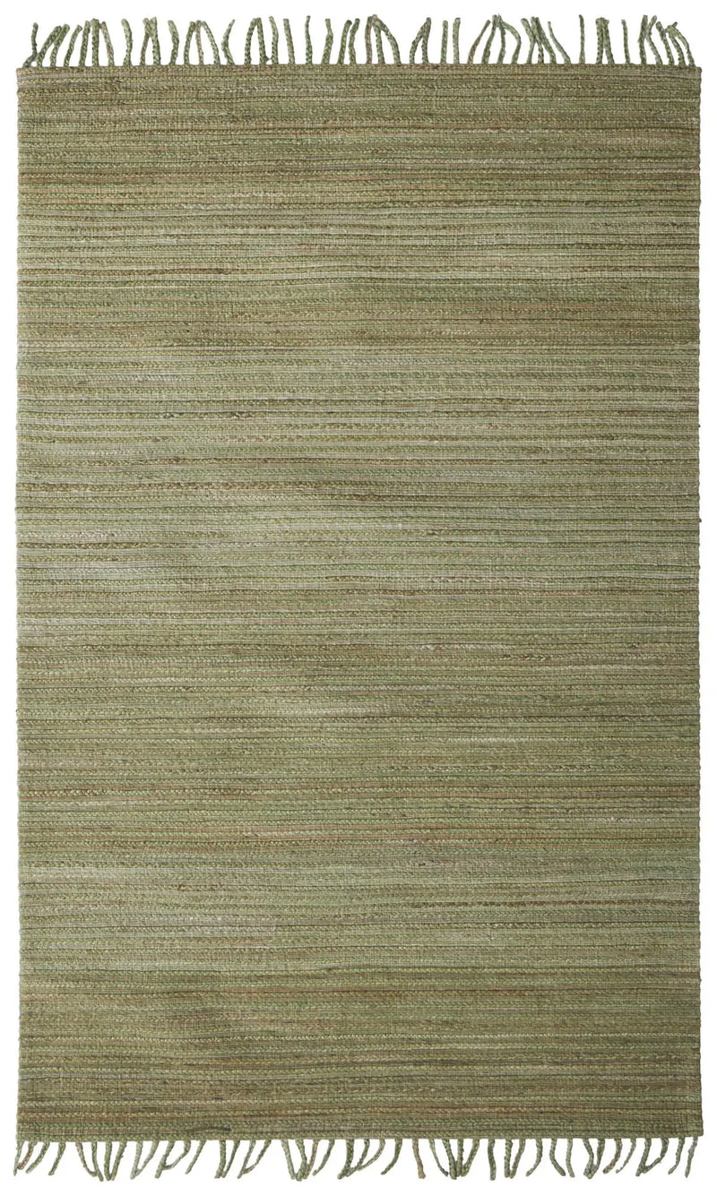 5' X 8' Green And Brown Jute Hand Woven Area Rug With Fringe Homeroots Home Decor