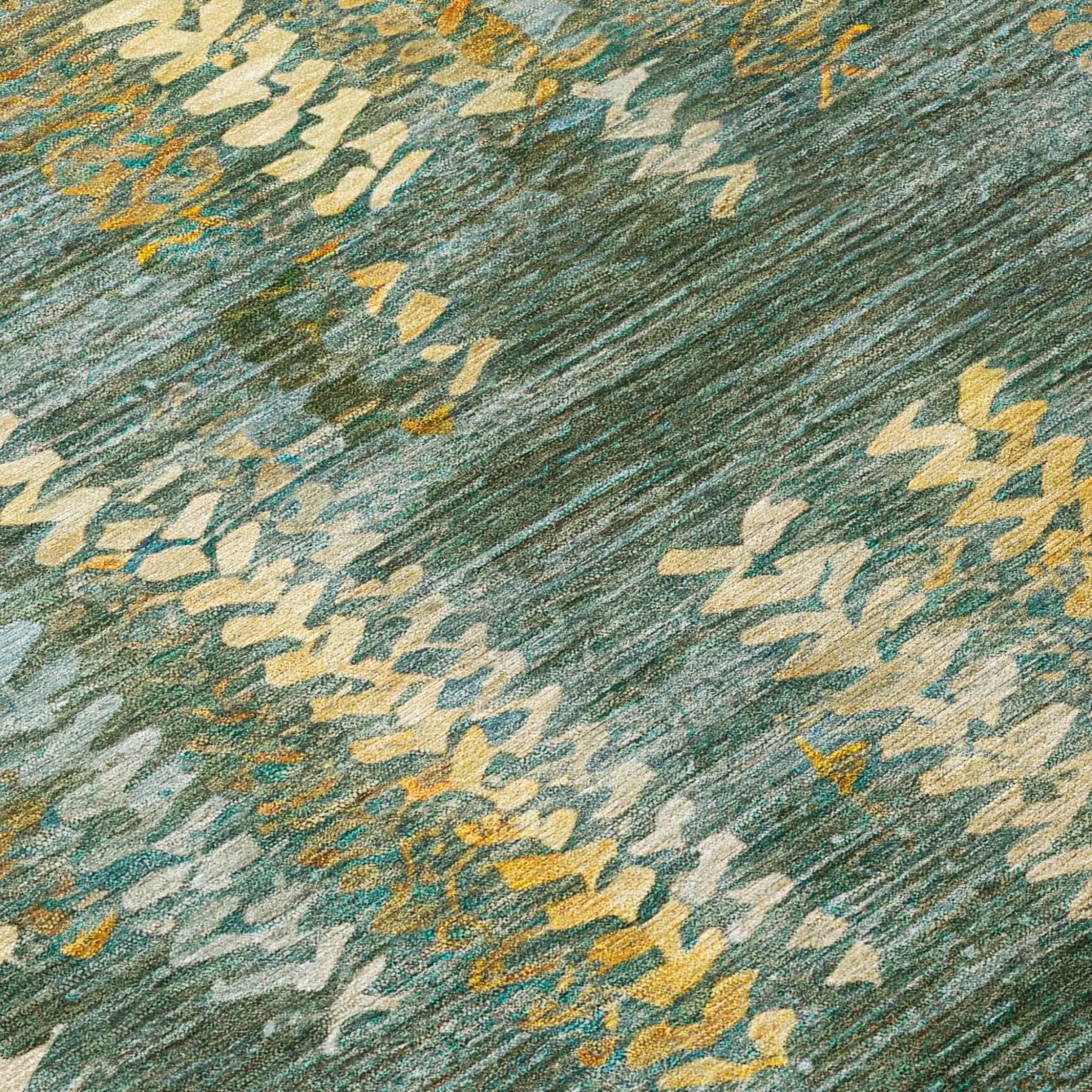 5' X 8' Green And Brown Striped Washable Indoor Outdoor Area Rug Homeroots Outdoor