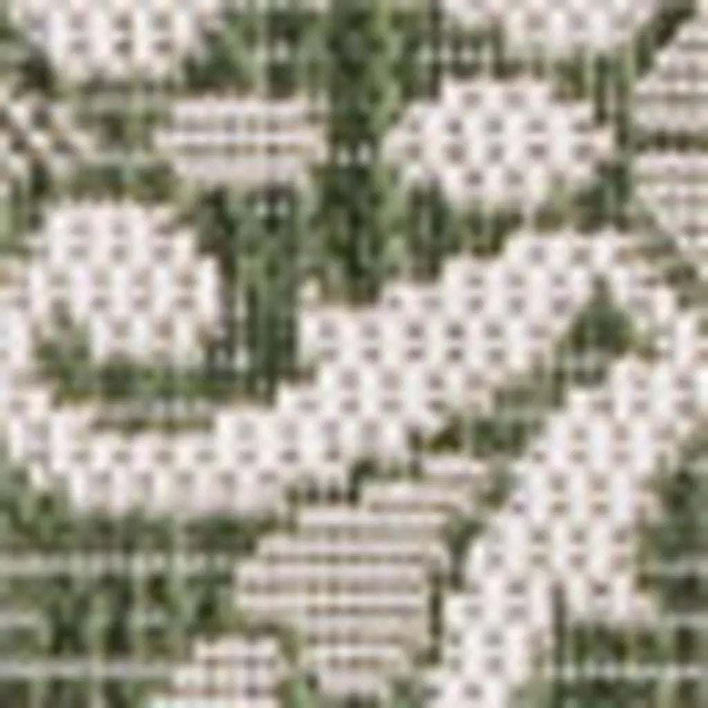5' X 8' Green And Cream Floral Indoor Outdoor Area Rug - GreatEagleInc