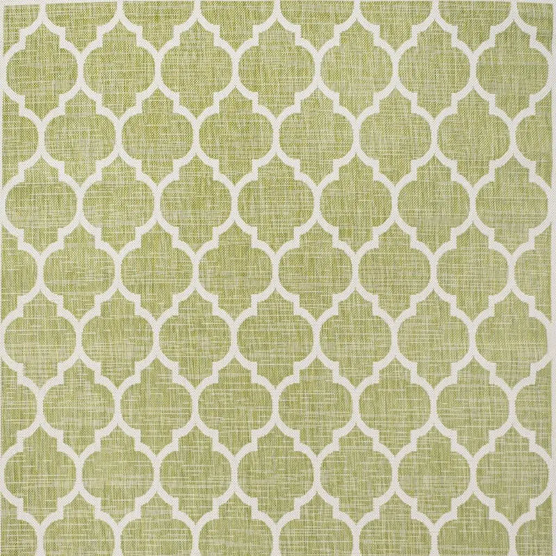 5' X 8' Green And Cream Geometric Indoor Outdoor Area Rug Homeroots Outdoor