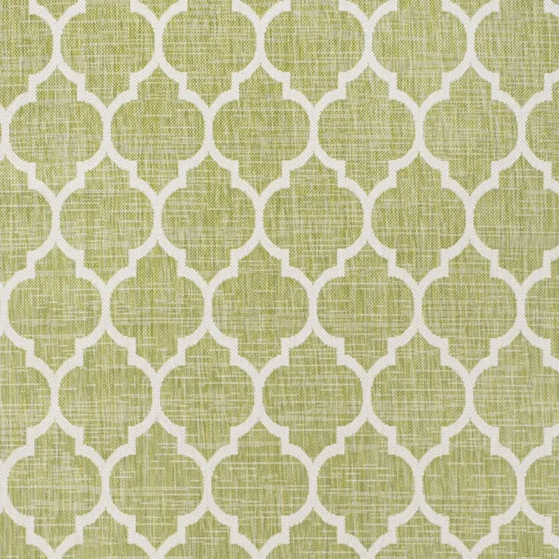 5' X 8' Green And Cream Geometric Indoor Outdoor Area Rug Homeroots Outdoor