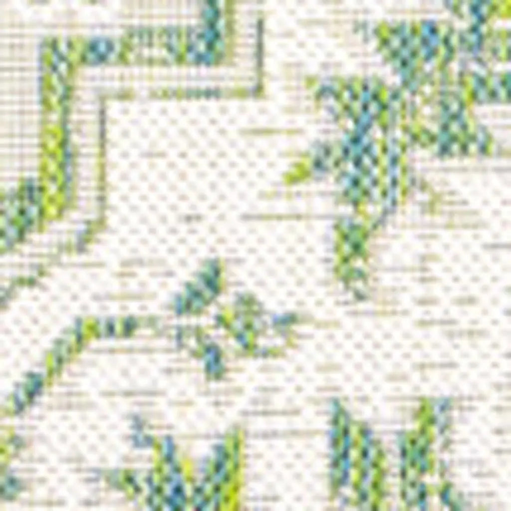 5' X 8' Green And Cream Medallion Indoor Outdoor Area Rug Homeroots Outdoor