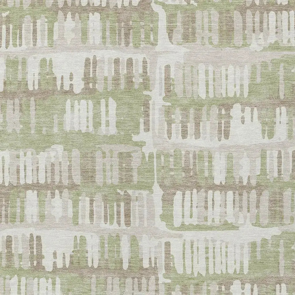 5' X 8' Green And Denim Blue Abstract Washable Indoor Outdoor Area Rug Homeroots Outdoor