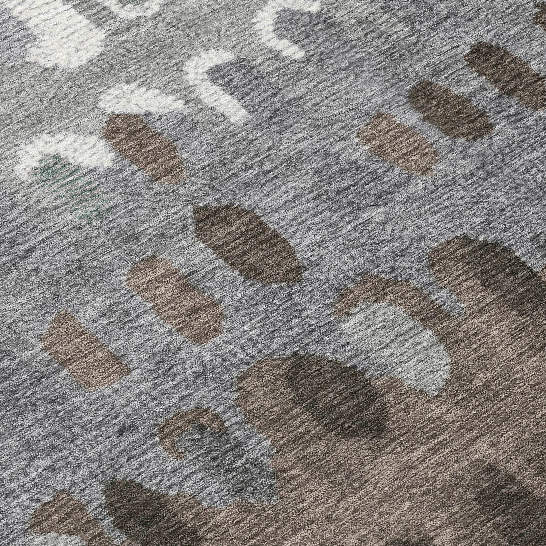 5' X 8' Green And Fern Green Geometric Washable Indoor Outdoor Area Rug Homeroots Outdoor