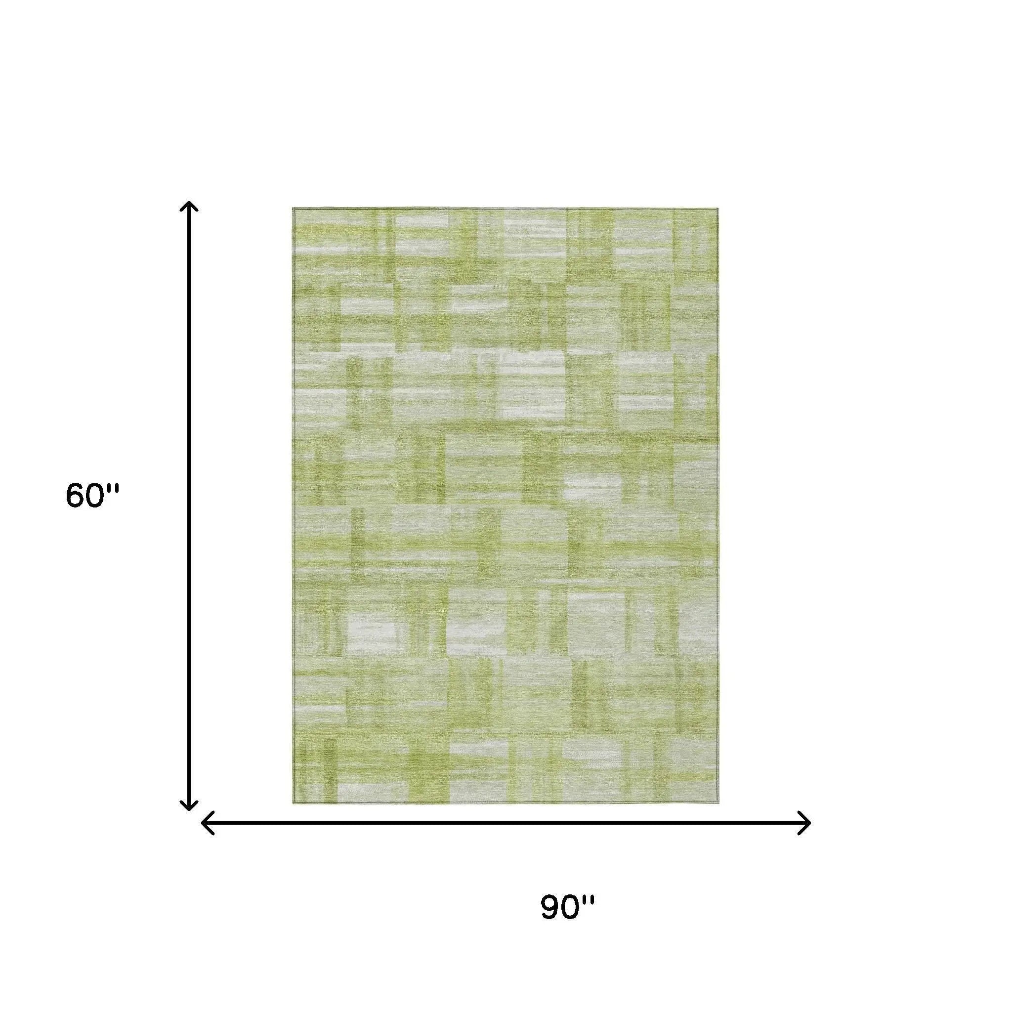 5' X 8' Green And Fern Green Striped Washable Indoor Outdoor Area Rug Homeroots Outdoor