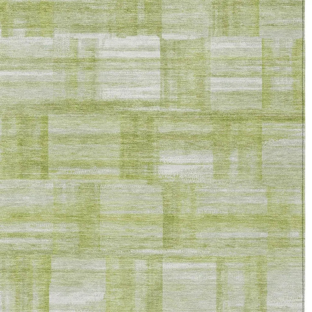 5' X 8' Green And Fern Green Striped Washable Indoor Outdoor Area Rug Homeroots Outdoor
