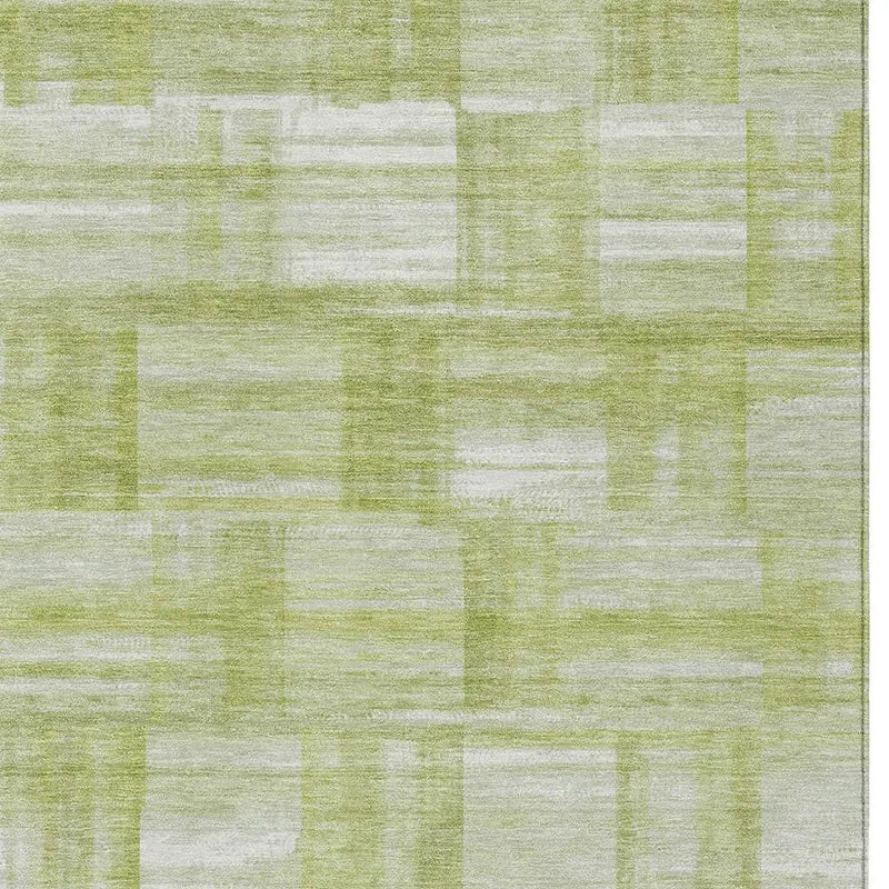 5' X 8' Green And Fern Green Striped Washable Indoor Outdoor Area Rug Homeroots Outdoor