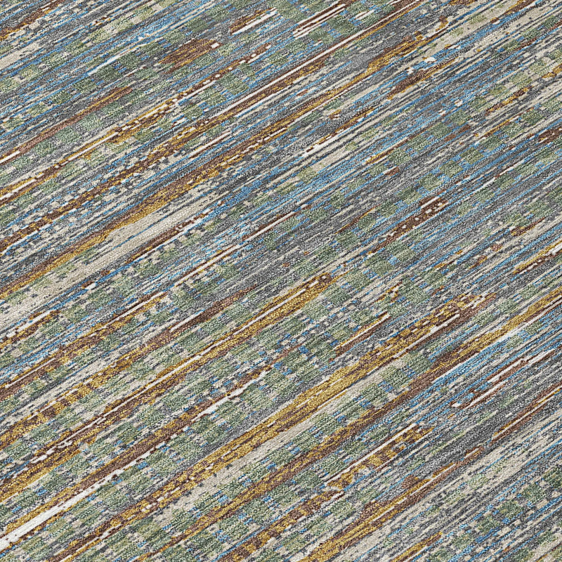 5' X 8' Green And Gray Abstract Washable Indoor Outdoor Area Rug Homeroots Outdoor