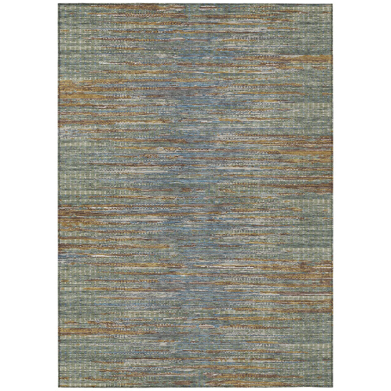 5' X 8' Green And Gray Abstract Washable Indoor Outdoor Area Rug Homeroots Outdoor