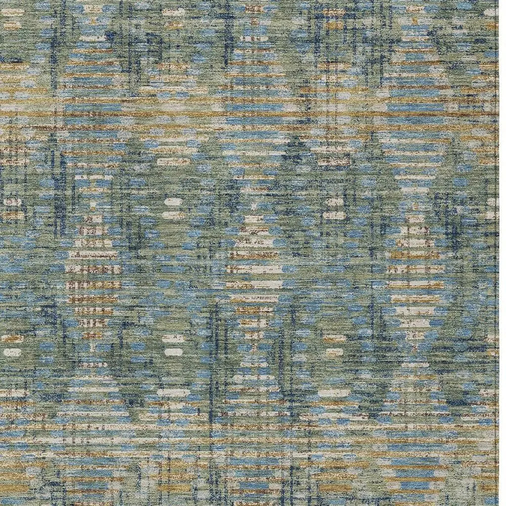 5' X 8' Green And Gray Floral Medallion Washable Indoor Outdoor Area Rug Homeroots Outdoor
