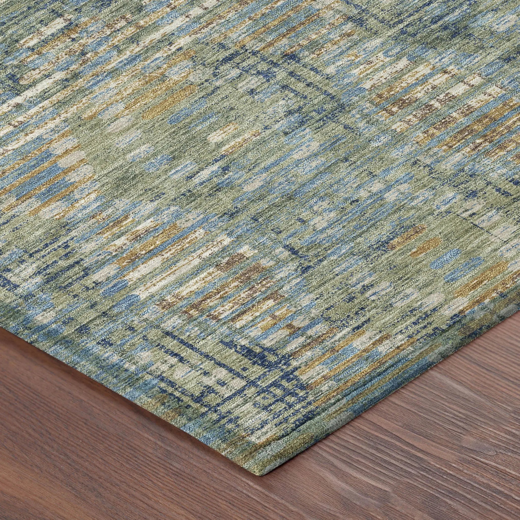 5' X 8' Green And Gray Floral Medallion Washable Indoor Outdoor Area Rug Homeroots Outdoor
