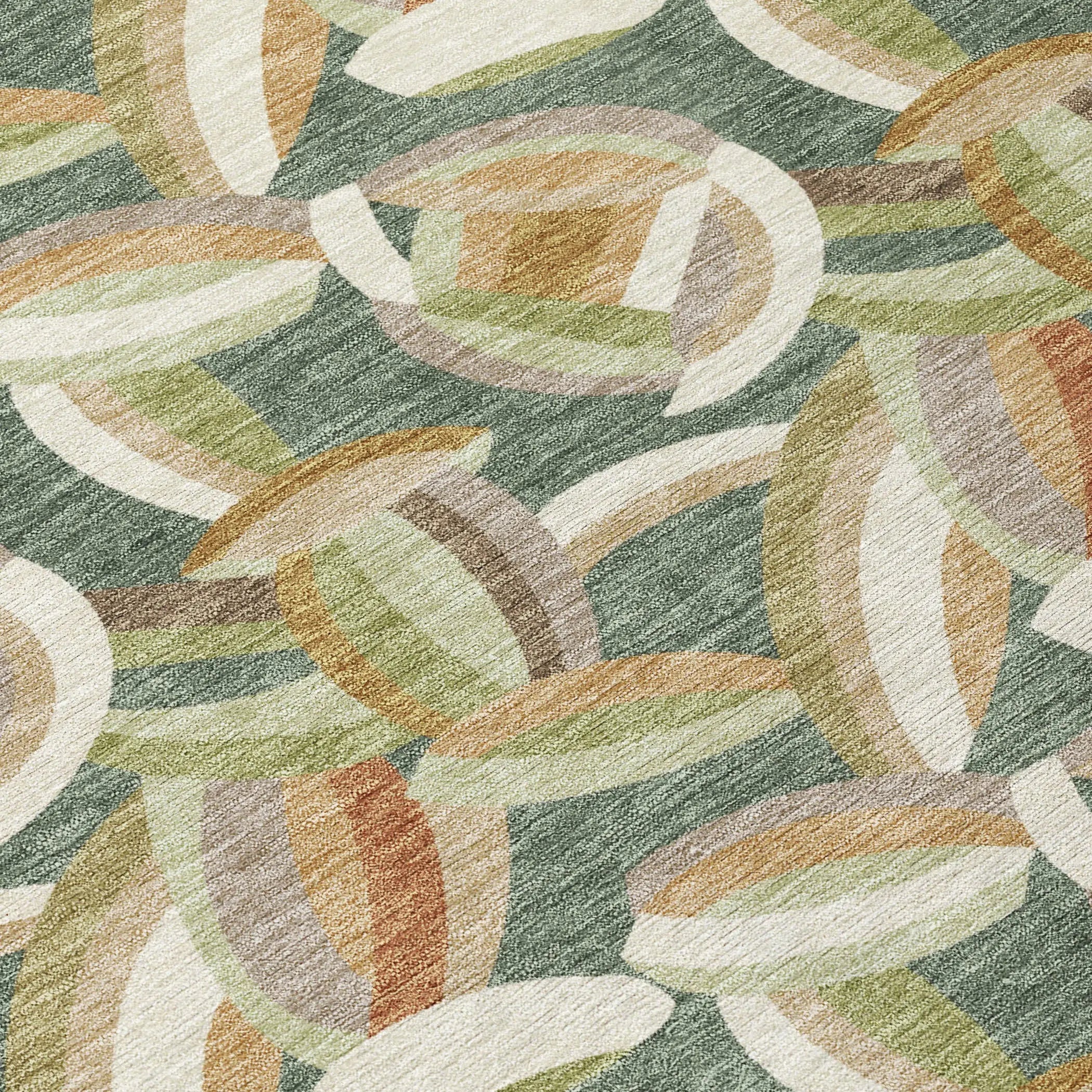 5' X 8' Green And Ivory Abstract Washable Indoor Outdoor Area Rug Homeroots Outdoor