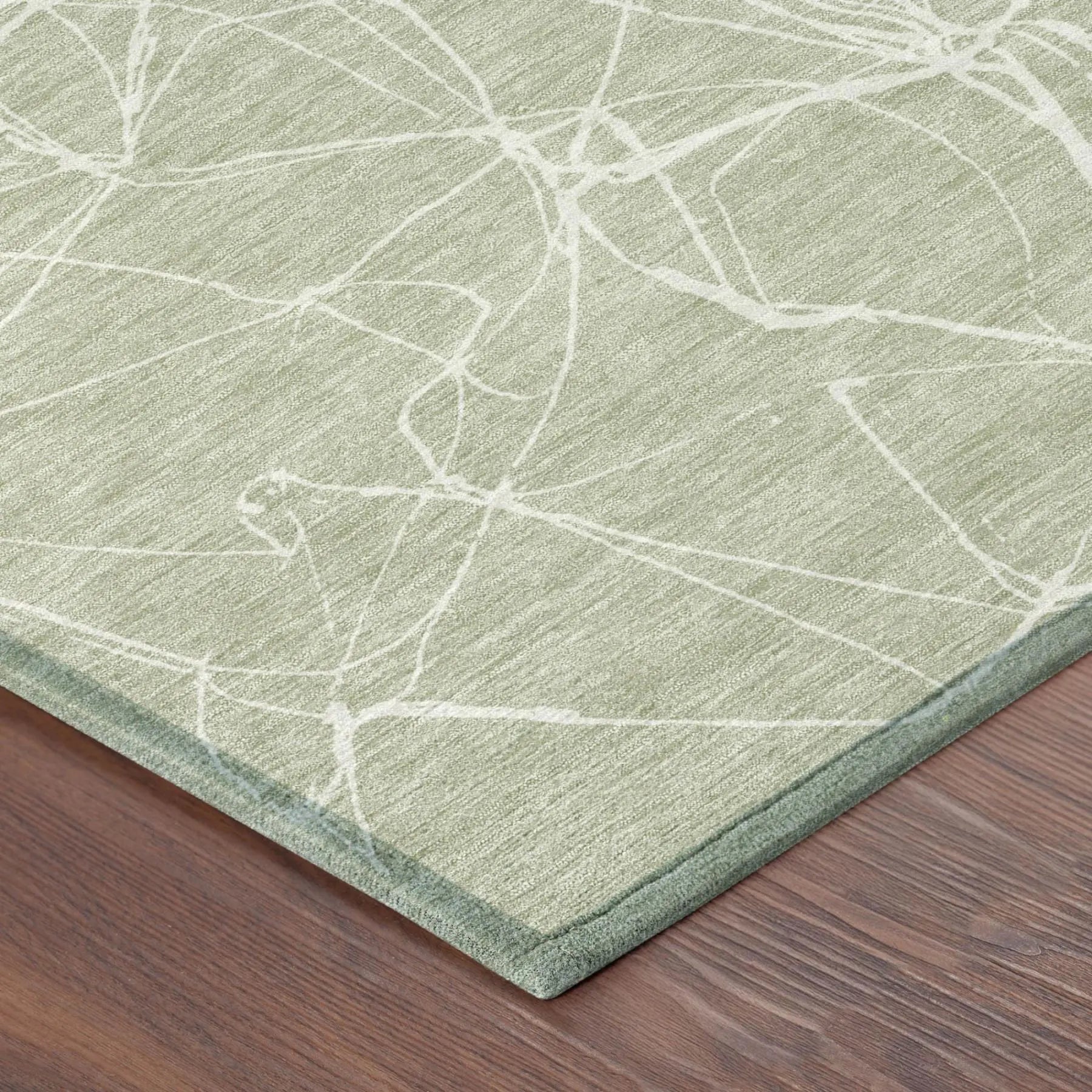 5' X 8' Green And Ivory Abstract Washable Indoor Outdoor Area Rug Homeroots Outdoor