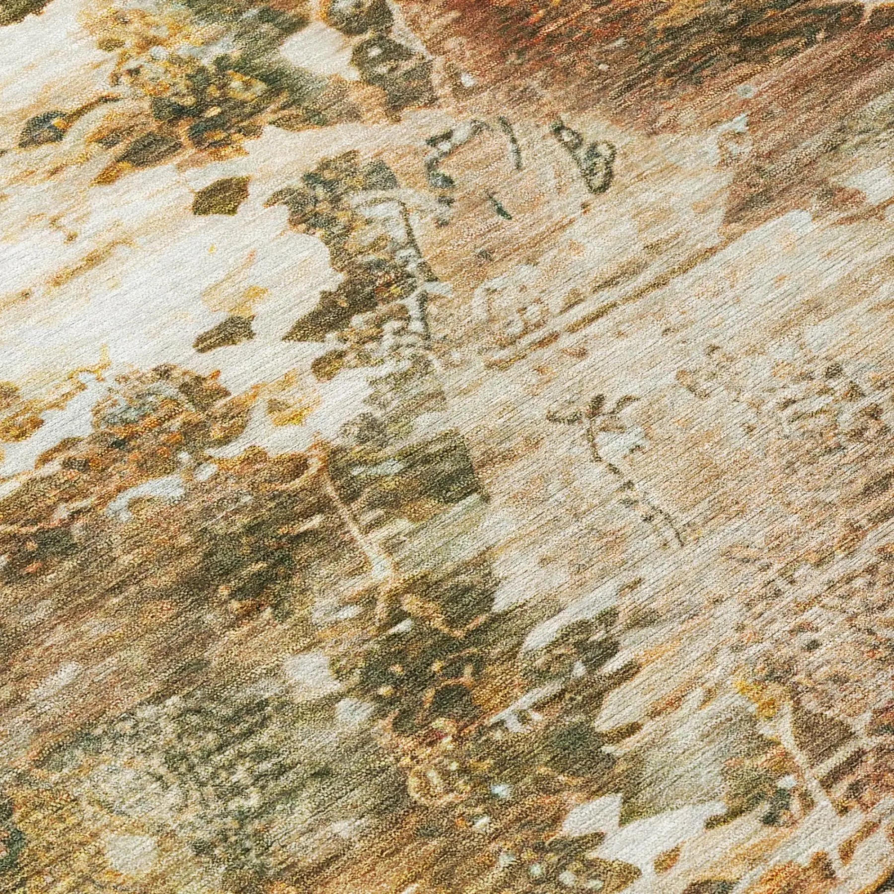 5' X 8' Green And Ivory Abstract Washable Indoor Outdoor Area Rug Homeroots Outdoor